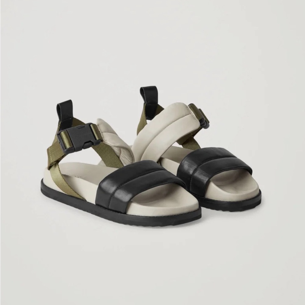 COS Black and Olive Sandals